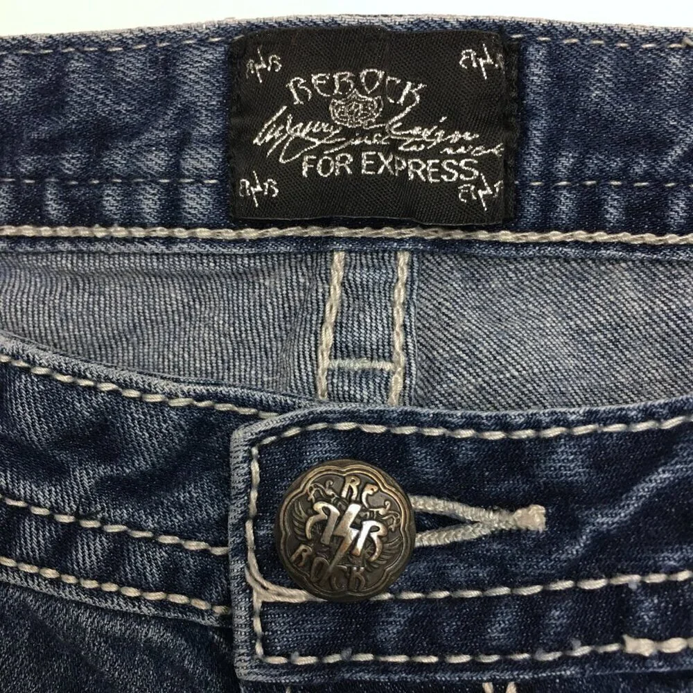 ReRock for Express Women's Jeans Straight Leg Capri Distressed size 4 length 26